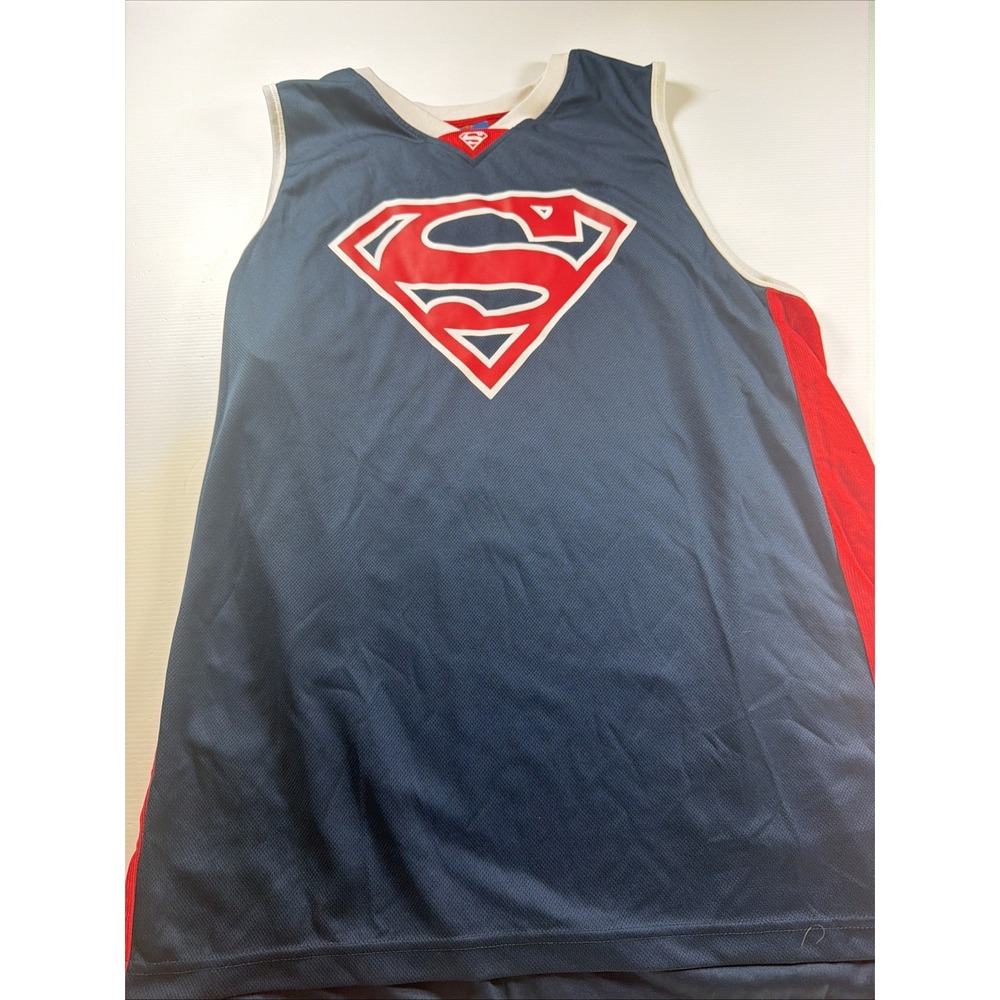 DC Comics Superman #00 Sleeveless Jersey Adult XL Blue Red Costume